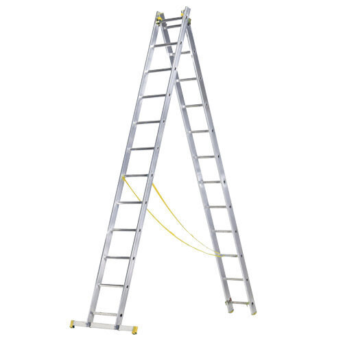 Escalera Aluminio 2 Tramos 12+12 Pelda�os. Plegable, Antideslizante, Resistente