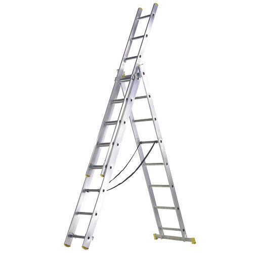 Escalera Aluminio 3 Tramos 7+7+7 Pelda�os.Plegable, Telesc�pica, Antideslizante, Resistente.