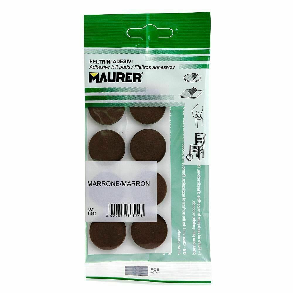 Fieltro Adhesivo � 24 mm. (Blister  8 Piezas) Marr�n