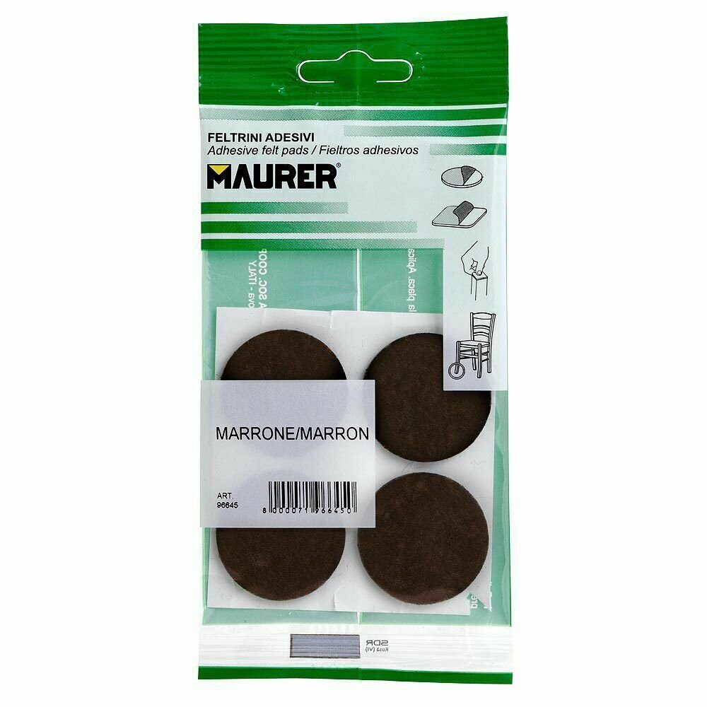 Fieltro Adhesivo � 35 mm. (Blister  4 Piezas) Marr�n