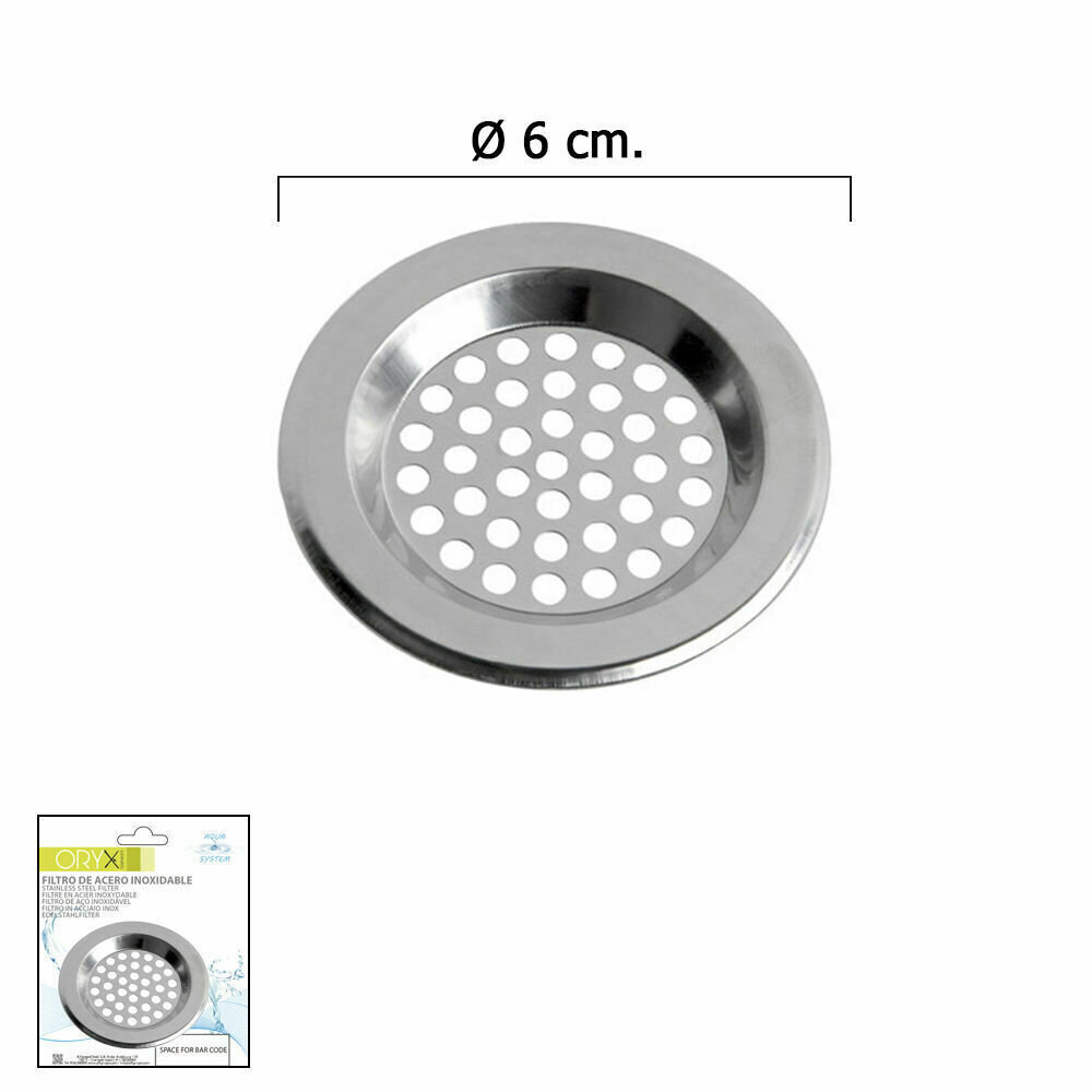 Filtro Cestillo Para Lavabo / Fregadero Inoxidable 6 cm.