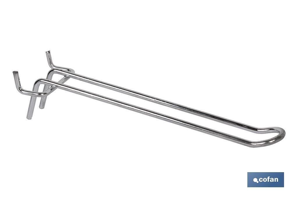 GANCHO COLGADOR DOBLE (PANEL PERFORADO) 15 CM
