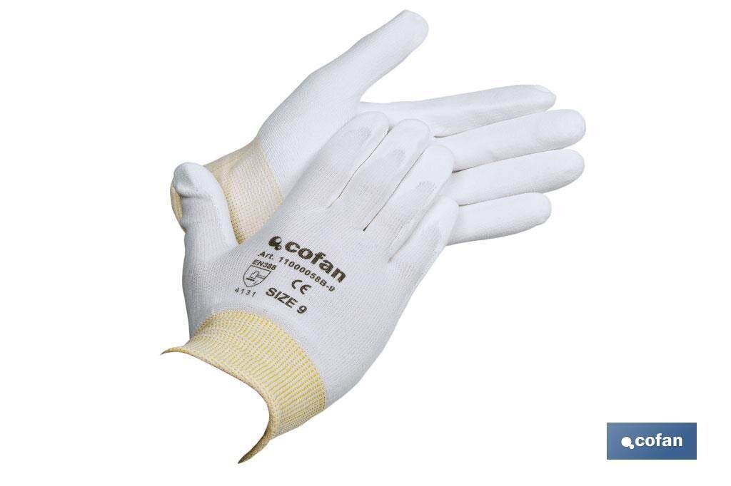 GUANTE POLIESTER IMPREGNADO BLANCO T-10