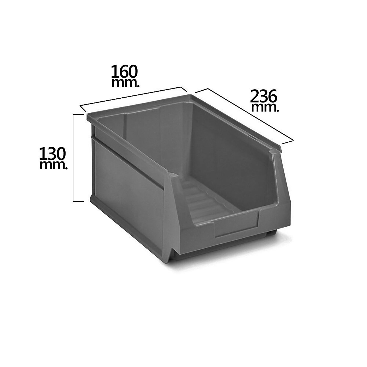 Gaveta Apilable Almacenamiento Gris N�52 236x160x130 mm.   (2/6)