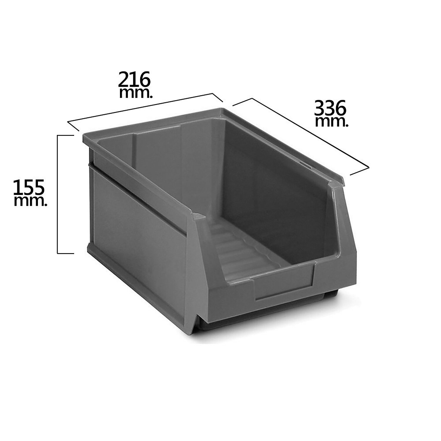 Gaveta Apilable Almacenamiento Gris N�54 336x216x155 mm. (6/6)