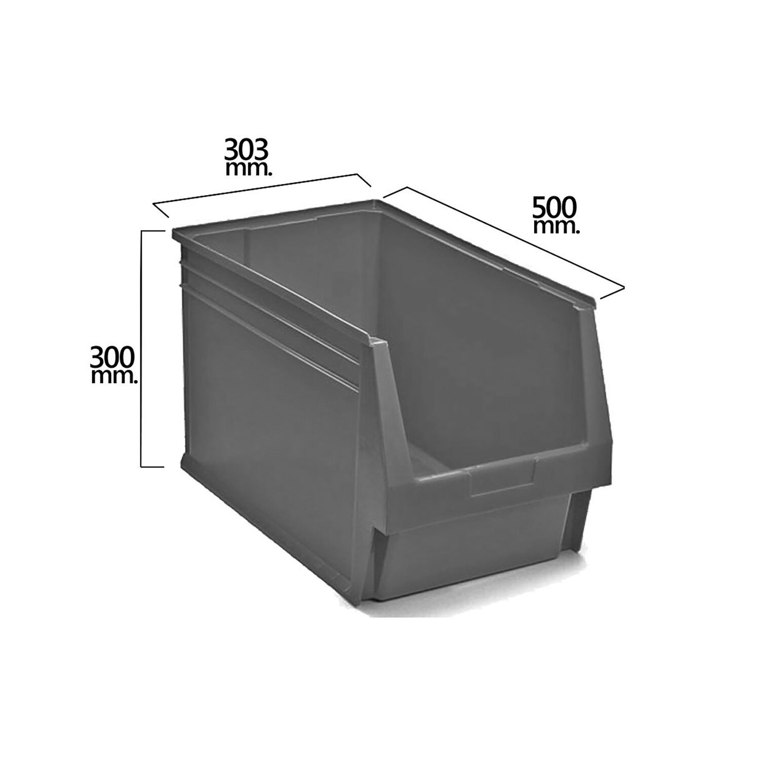 Gaveta Apilable Almacenamiento Gris N�59 500x303x300 mm. (5/6)