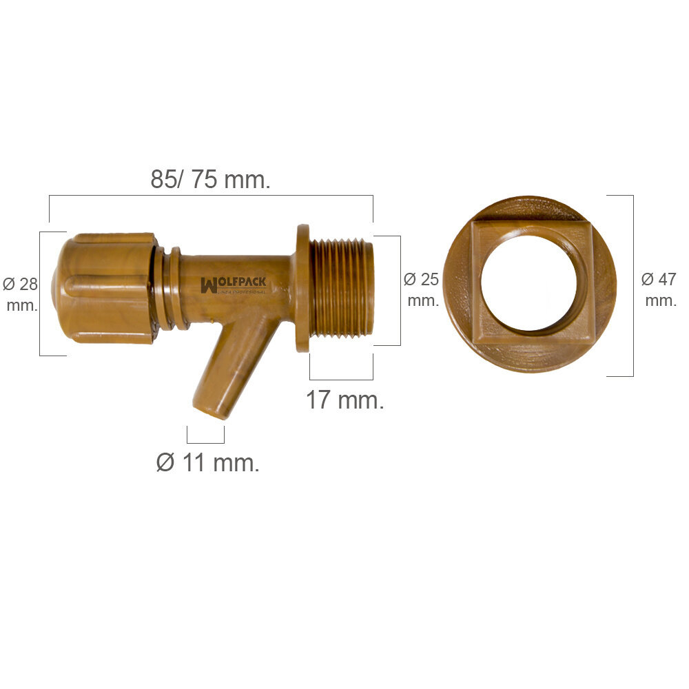 Grifo Barril Pl�stico Mini Con Tuerca 3/4"