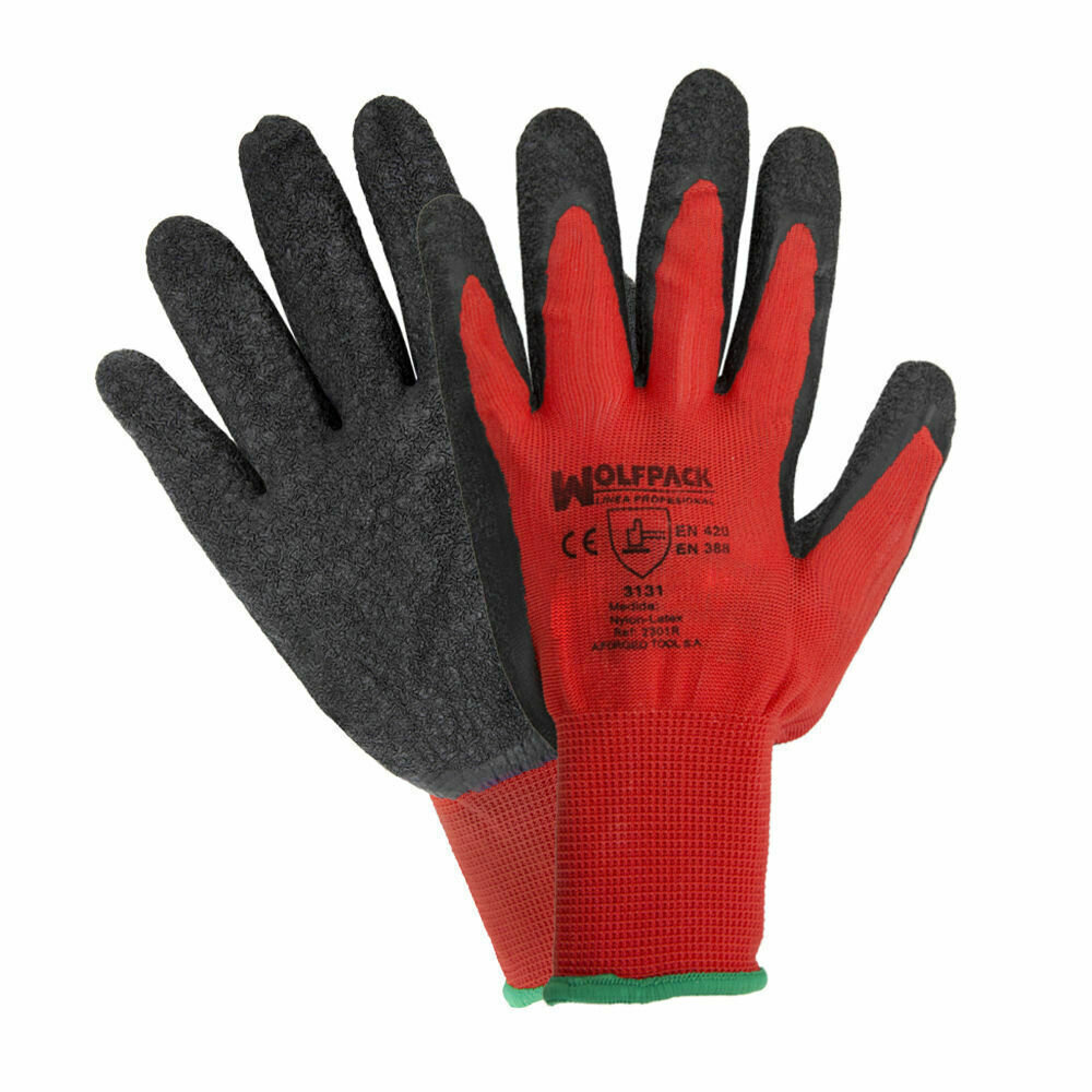 Guantes Latex / Nylon Gripflex Con Colgador Talla  8" (Par)