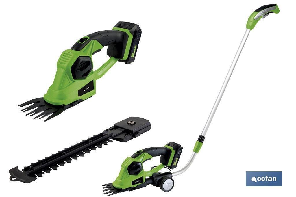 KIT CORTASETOS DE MANO EXTENSI�N Y RUEDAS A BATERIA LI-ION 18V 1200 RPM