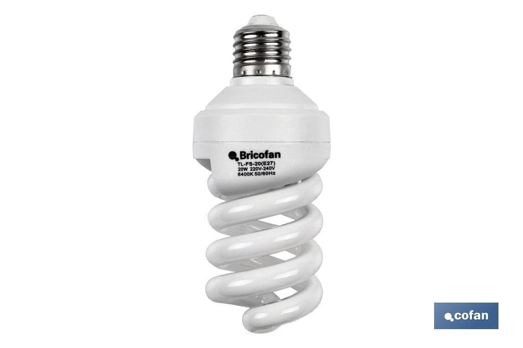 LAMPARA B. CONSUMO TRI 6400K ESPIRAL 20W /E27