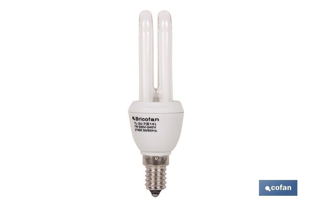 LAMPARA BAJO CONSUMO TRI 6400K 2U 7W /E14