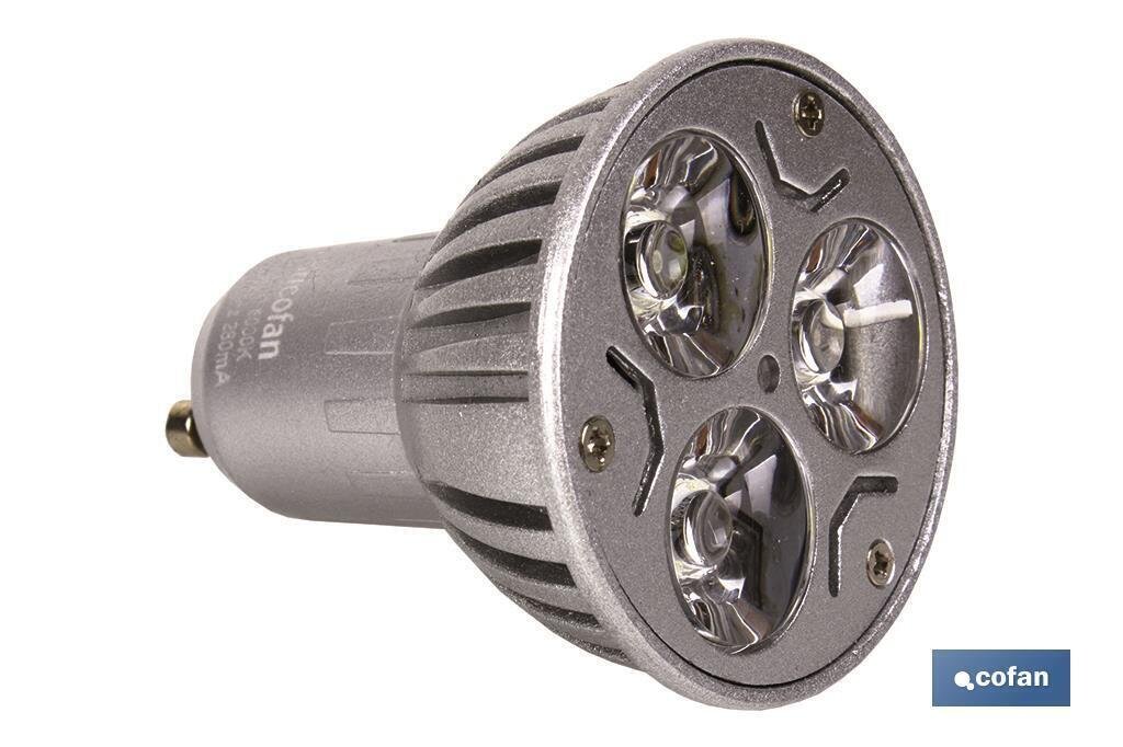 LAMPARA LED DICROICA 3X1 (GU10) 3000K 3W