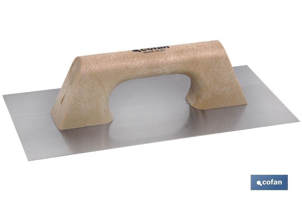 LLANA MODELO RECTANGULAR MANGO PL�STICO 300X150X0,7 MM