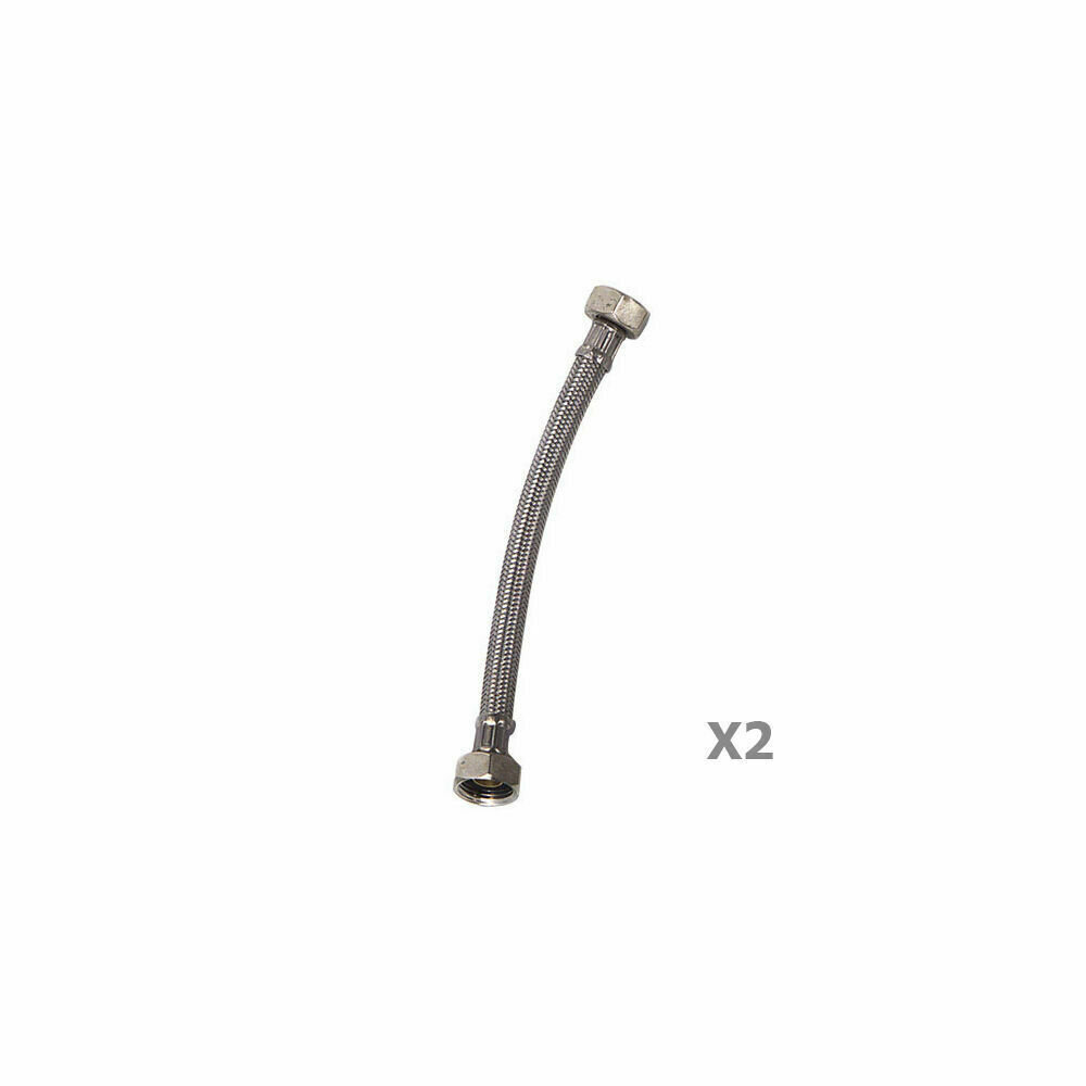 Latiguillo Inoxidable Hembra 3/8 - Hembra 3/8  200  mm. 2 Piezas
