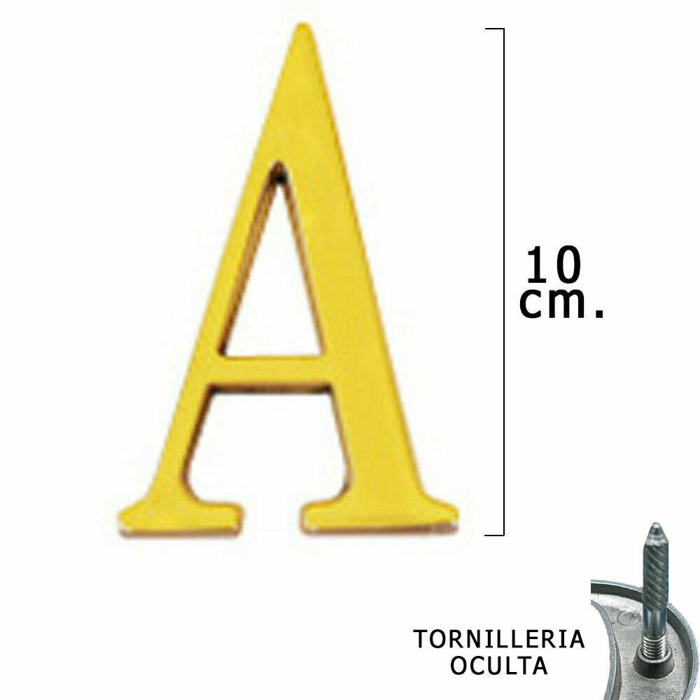Letra Lat�n "A" 10 cm. con Tornilleria Oculta (Blister 1 Pieza)