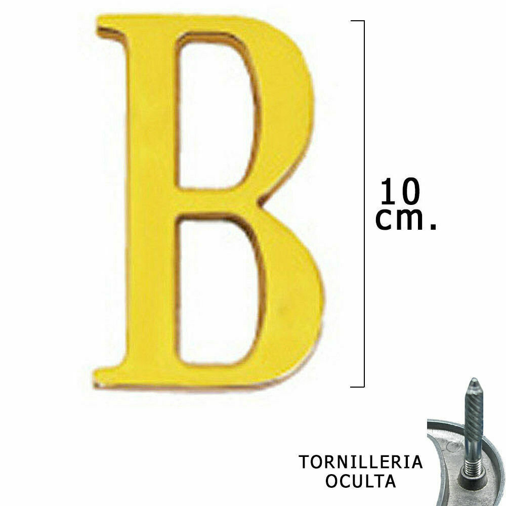 Letra Lat�n "B" 10 cm. con Tornilleria Oculta (Blister 1 Pieza)