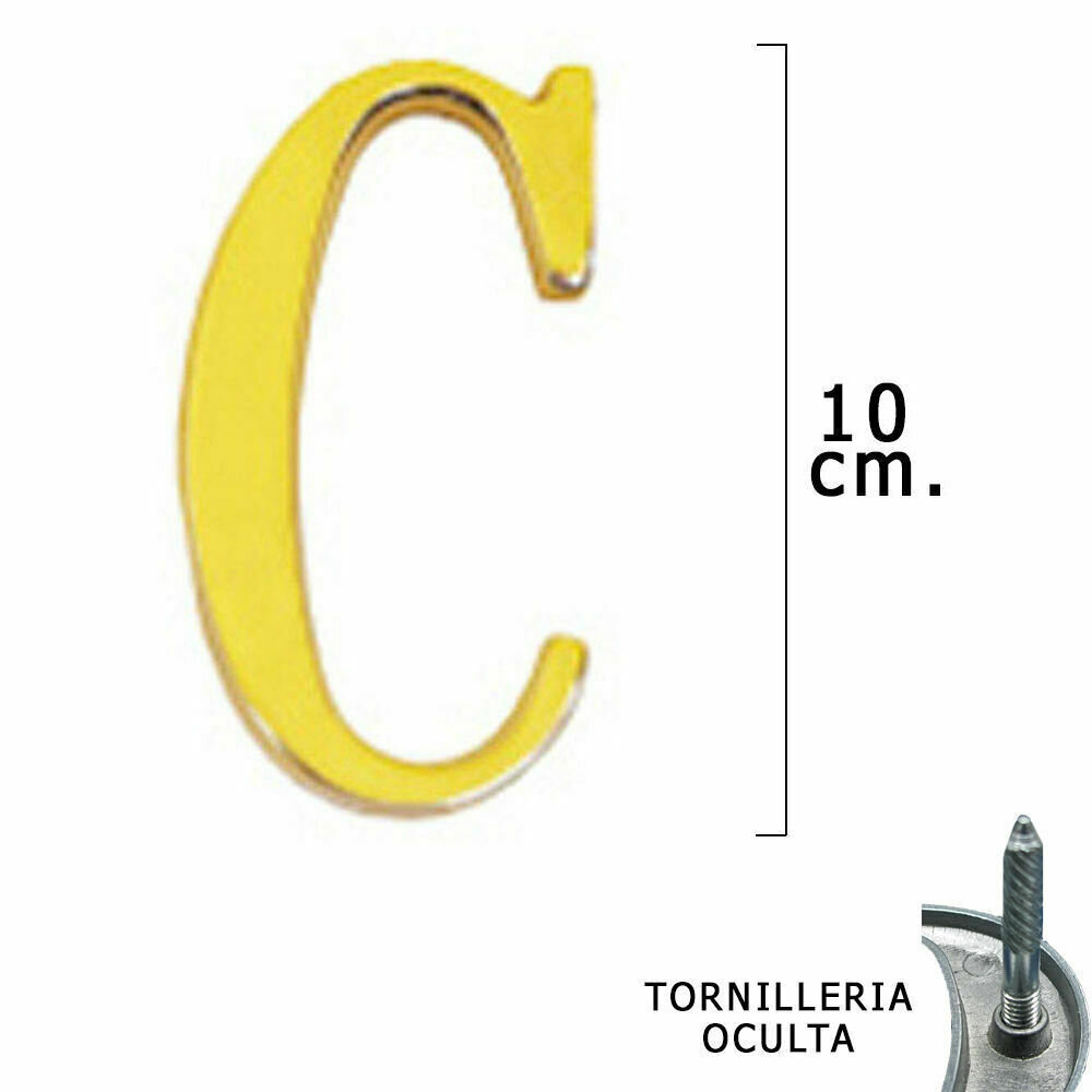 Letra Lat�n "C" 10 cm. con Tornilleria Oculta (Blister 1 Pieza)