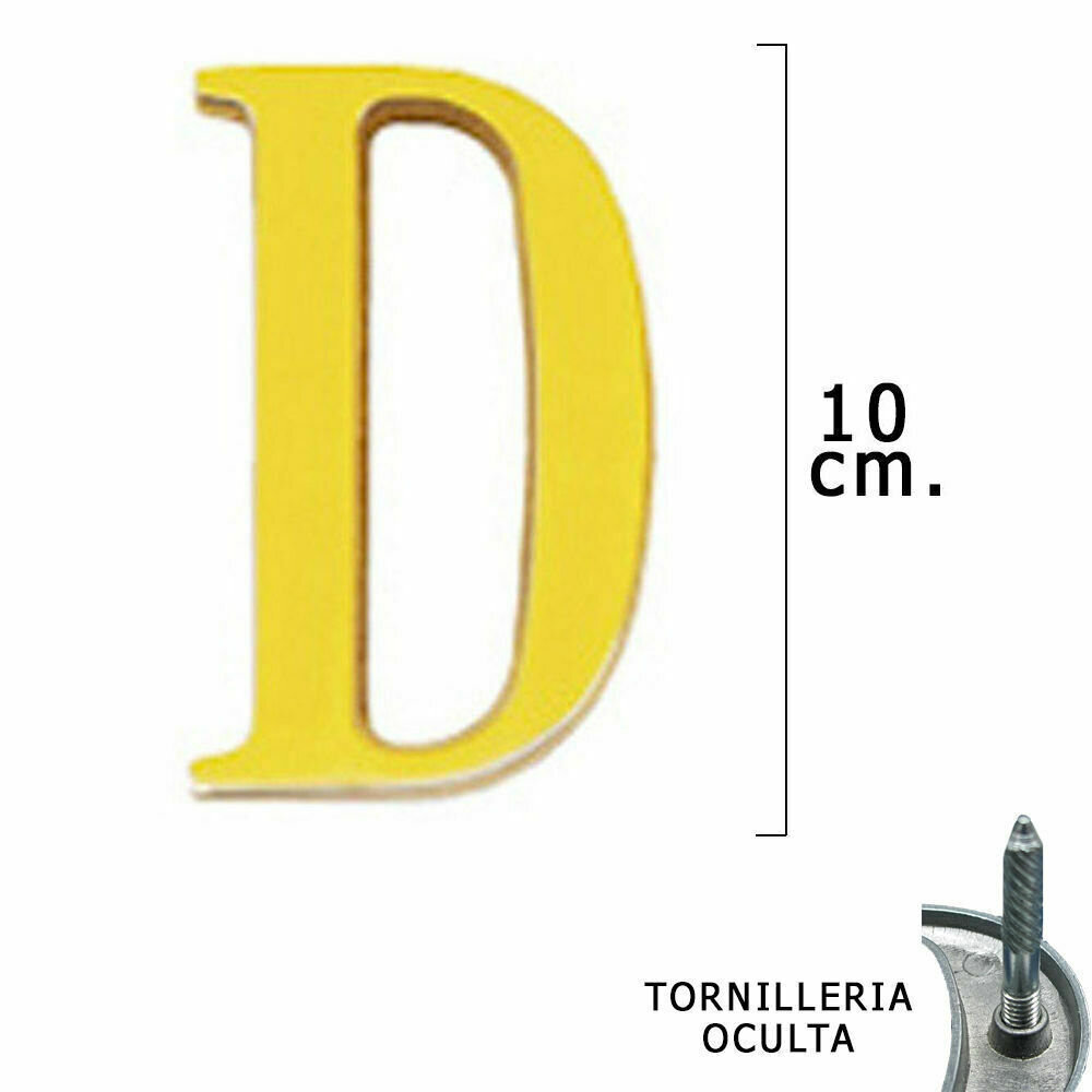 Letra Lat�n "D" 10 cm. con Tornilleria Oculta (Blister 1 Pieza)