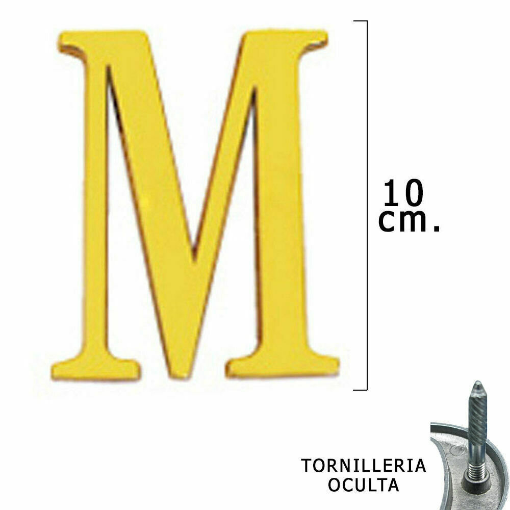 Letra Lat�n "M" 10 cm. con Tornilleria Oculta (Blister 1 Pieza)