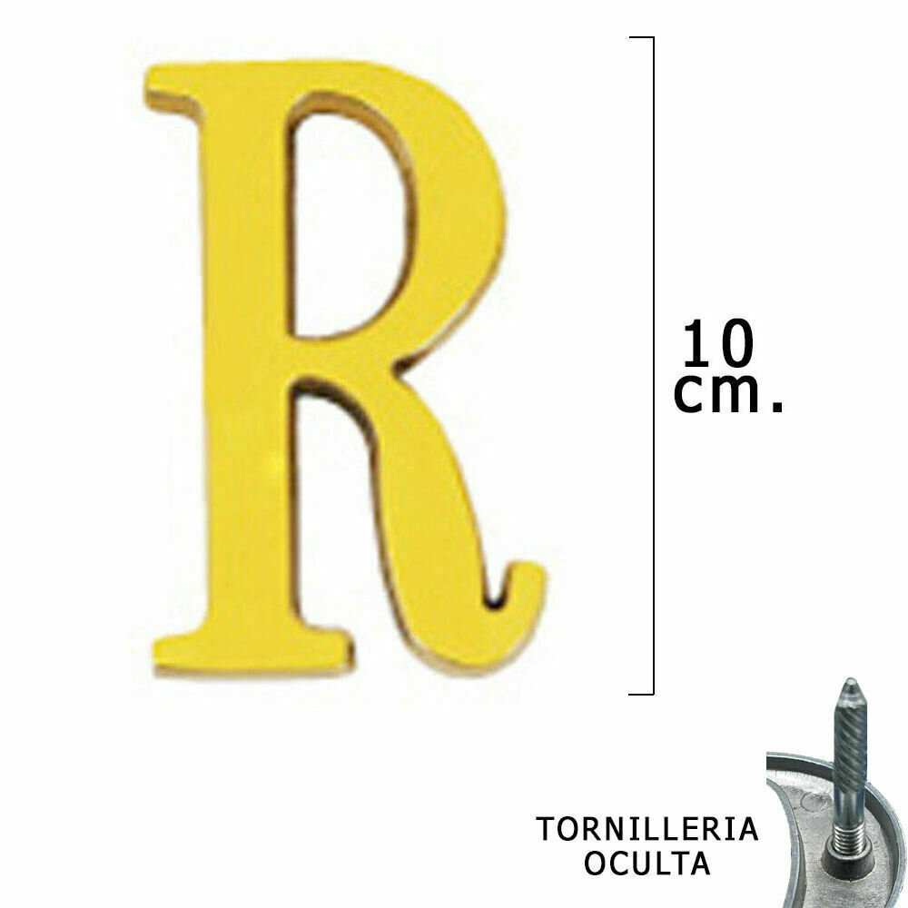 Letra Lat�n "R" 10 cm. con Tornilleria Oculta (Blister 1 Pieza)