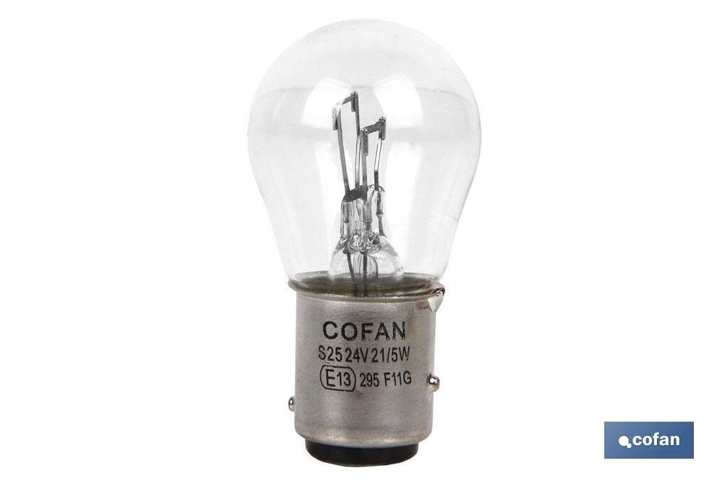 L�MPARA COFAN 2 POLOS P21/5W (BA15d) 24V
