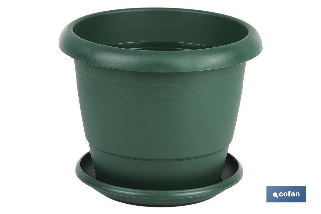 MACETA VERDE MODELO GARDENIA 30X25+ PLATO24cm "venta unitaria"