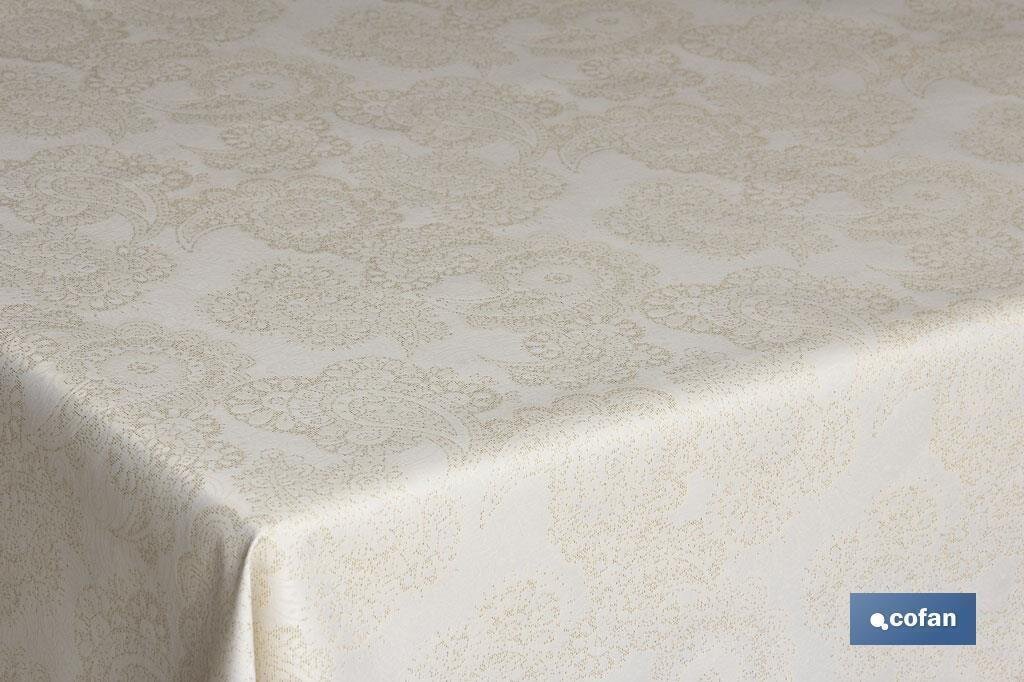 MANTEL JACQUARD LINO ORO 1,40x1,80mt "MODELO VELONIA"