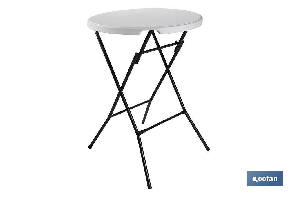 MESA ALTA PLEGABLE BLANCA 80X80X110CM