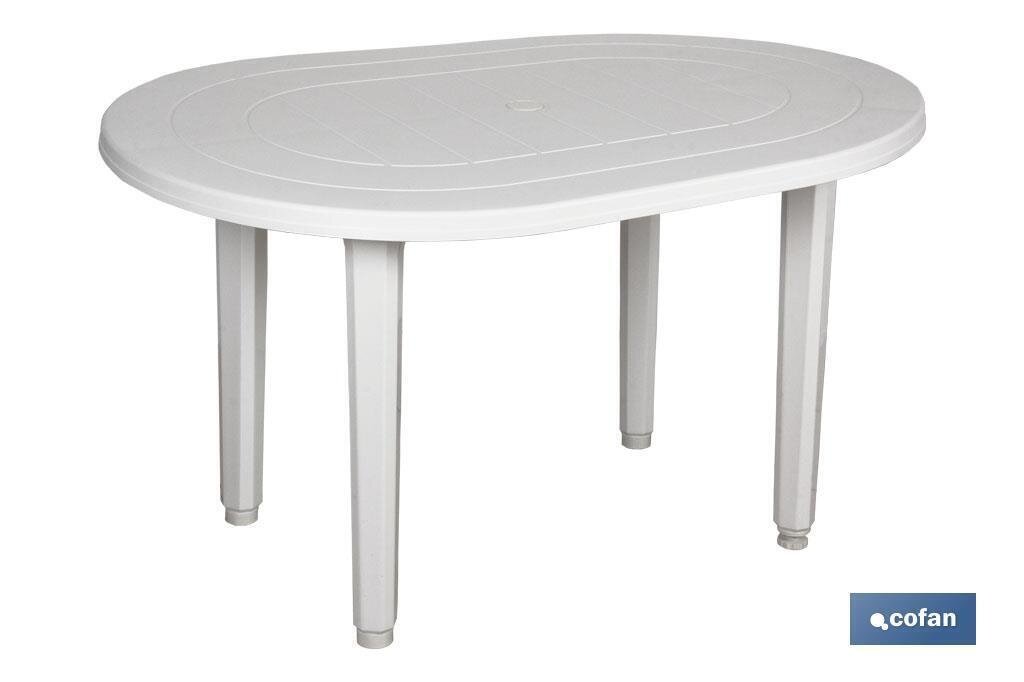 MESA OVAL BLANCA 130X90CM