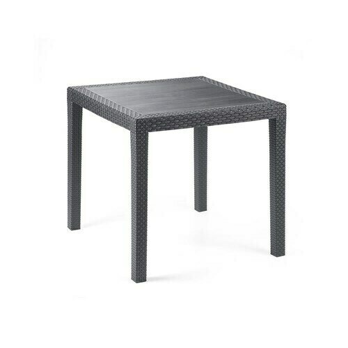 Mesa Resina Ratan Antracita King 80x80 cm.