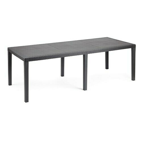 Mesa Resina Ratan Antracita Prince 220x90 cm.