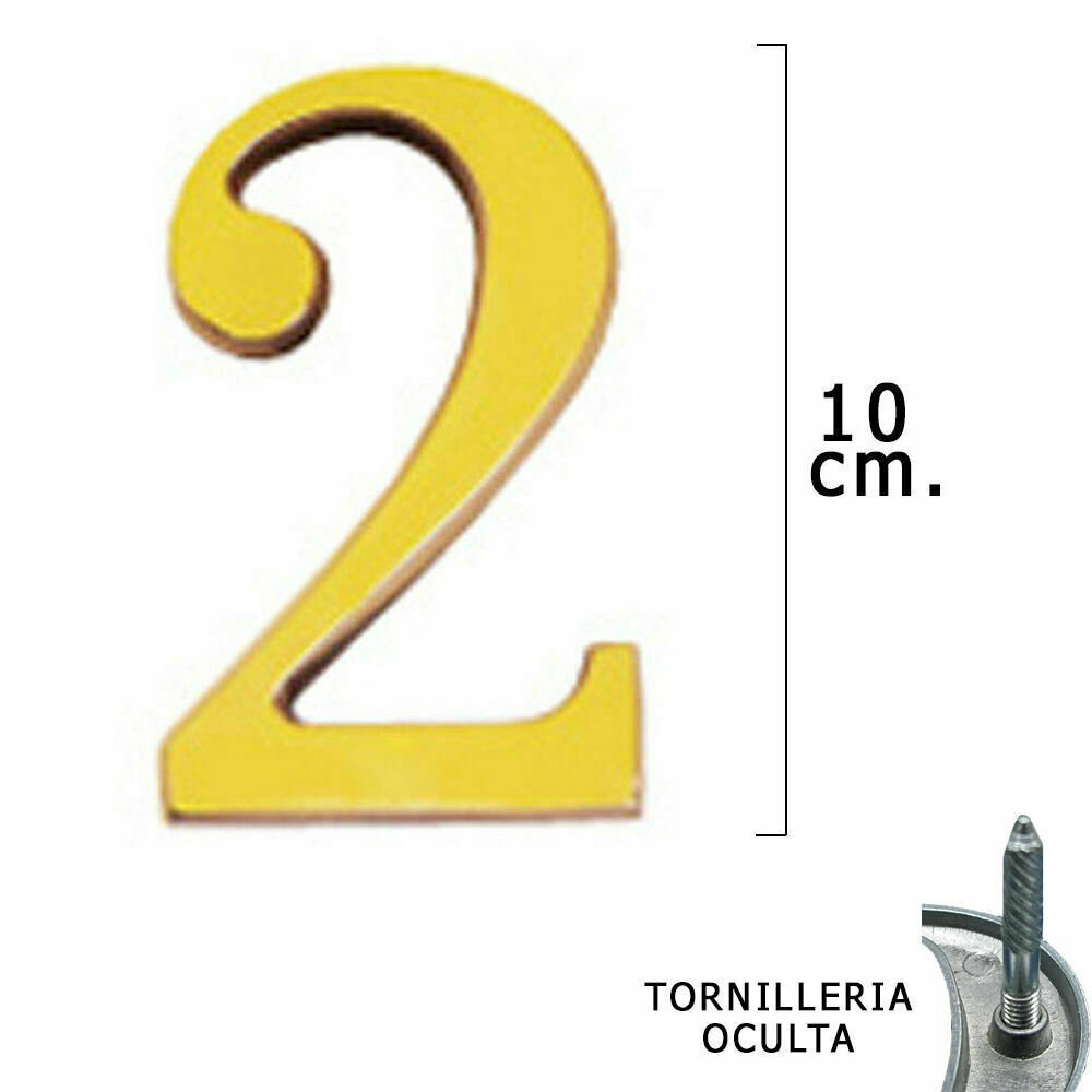 Numero Lat�n "2" 10 cm. con Tornilleria Oculta (Blister 1 Pieza)