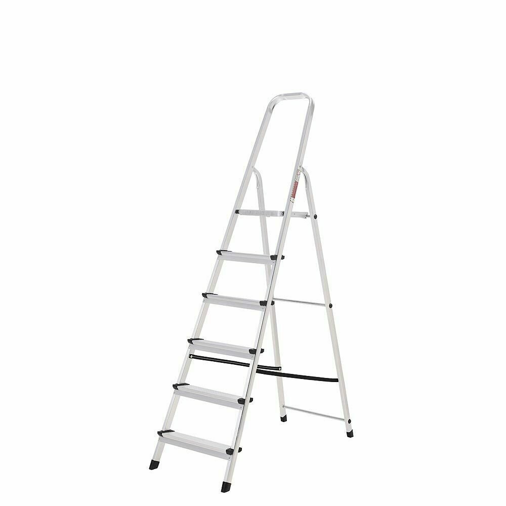 Oryx Escalera Aluminio 6 Pelda�os Plegable, Uso dom�stico, Antideslizante, Ligera y Resistente