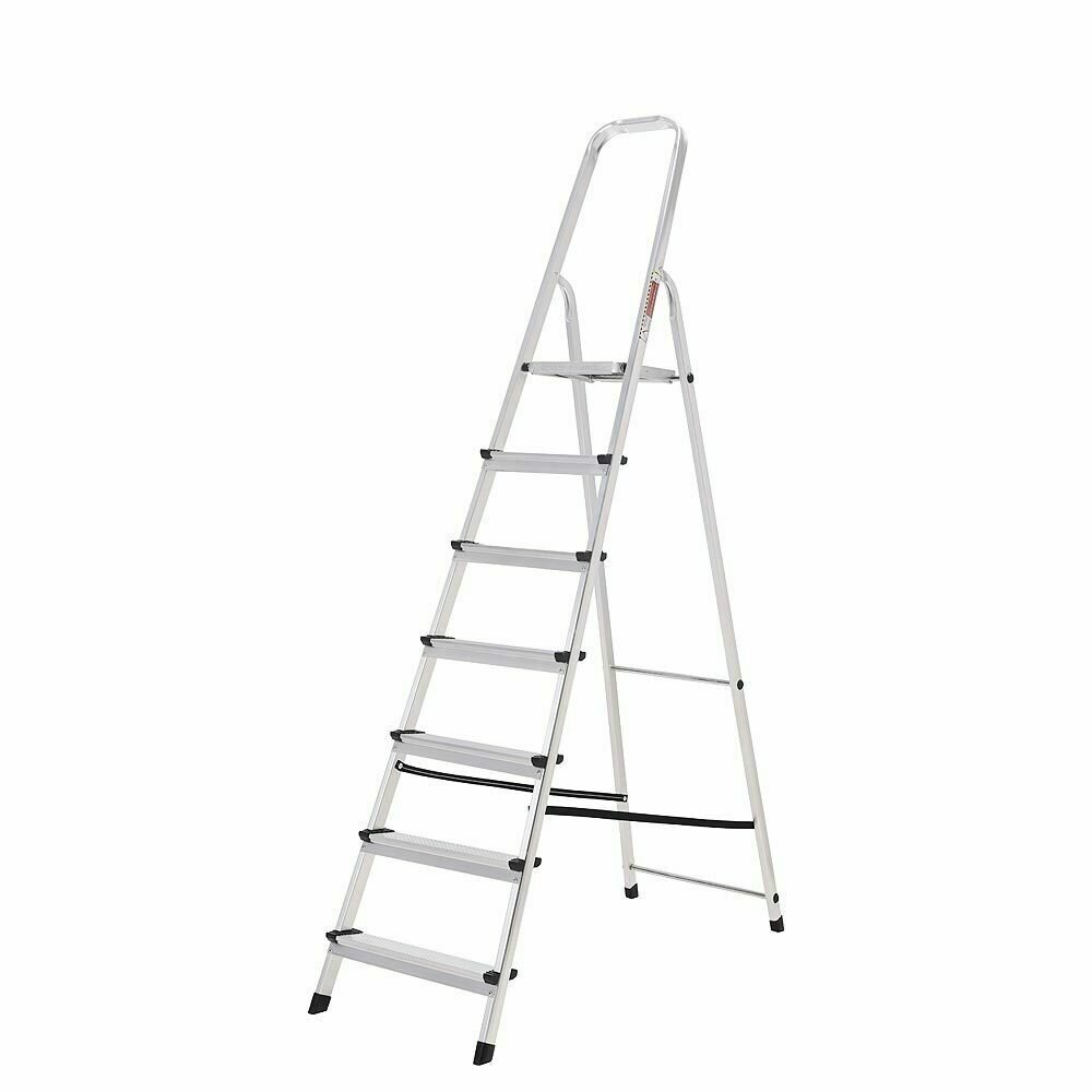Oryx Escalera Aluminio 7 Pelda�os Plegable, Uso dom�stico, Antideslizante, Ligera y Resistente