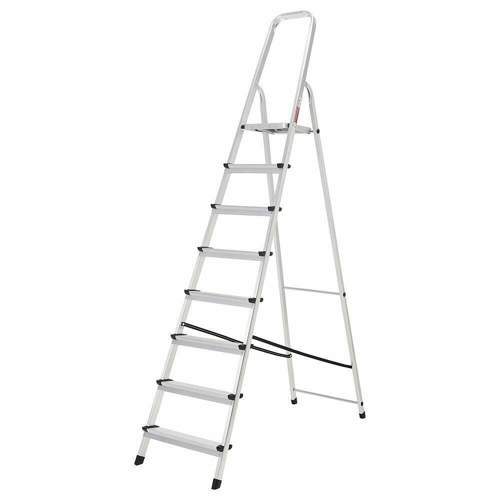 Oryx Escalera Aluminio 8 Pelda�os Plegable, Uso dom�stico, Antideslizante, Ligera y Resistente