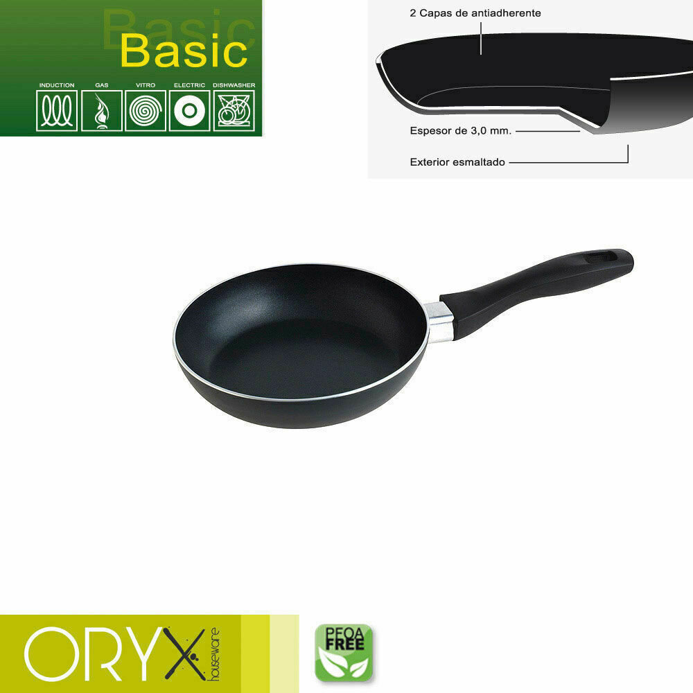 Oryx Sart�n Aluminio Antiadherente Basic, Alta Resistencia, Apta Inducci�n, Libre PFOA, Di�metro 18 cm, Espesor 3 mm.
