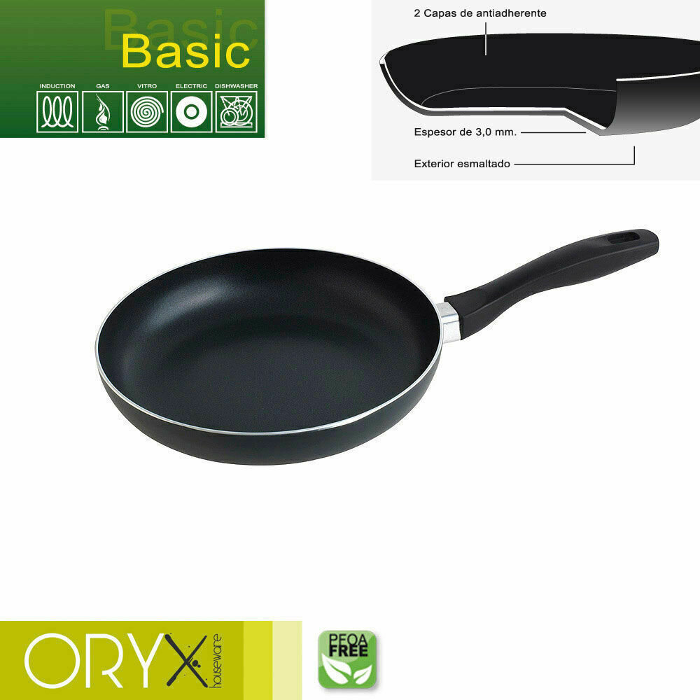 Oryx Sart�n Aluminio Antiadherente Basic, Alta Resistencia, Apta Inducci�n, Libre PFOA, Di�metro 24 cm, Espesor 3 mm.