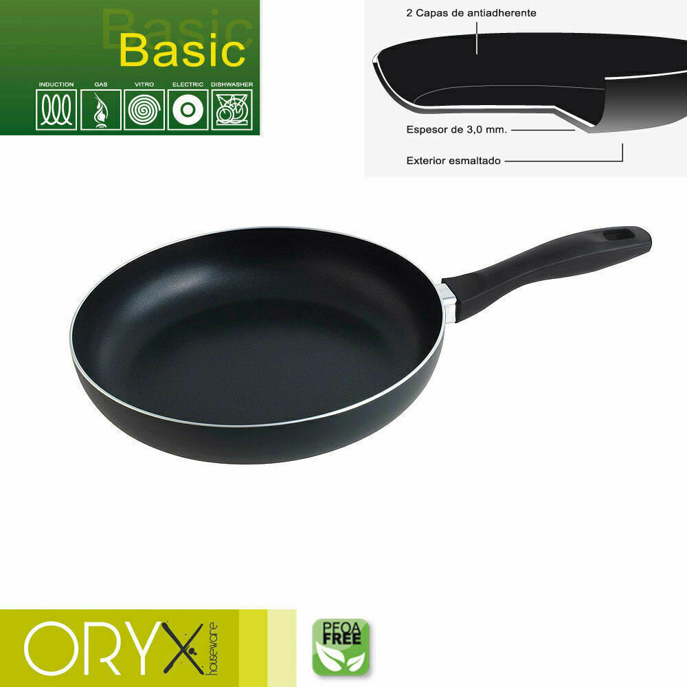 Oryx Sart�n Aluminio Antiadherente Basic, Alta Resistencia, Apta Inducci�n, Libre PFOA, Di�metro 26 cm, Espesor 3 mm.