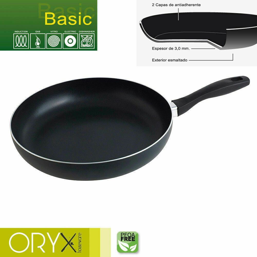 Oryx Sart�n Aluminio Antiadherente Basic, Alta Resistencia, Apta Inducci�n, Libre PFOA, Di�metro 30 cm, Espesor 3 mm.
