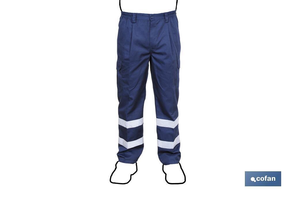 PANTALON MULTIBOLS. AZUL MARINO C/REFLECT. T-XXL