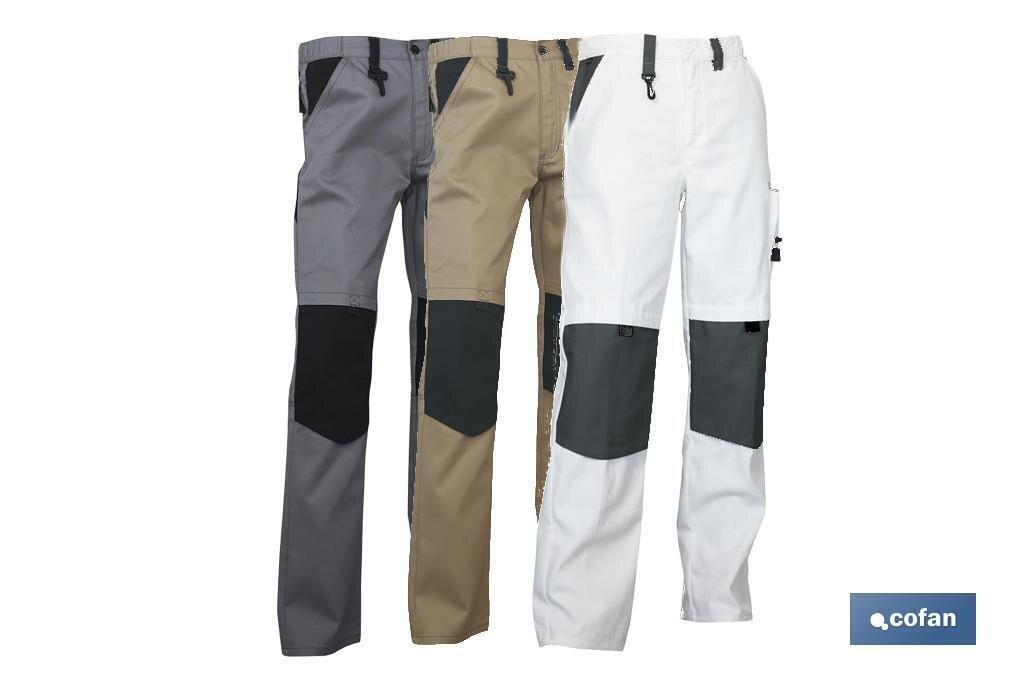 PANTALON TRABAJO "LENOIR" 280gms/m BLANCO-NEGRO T-48
