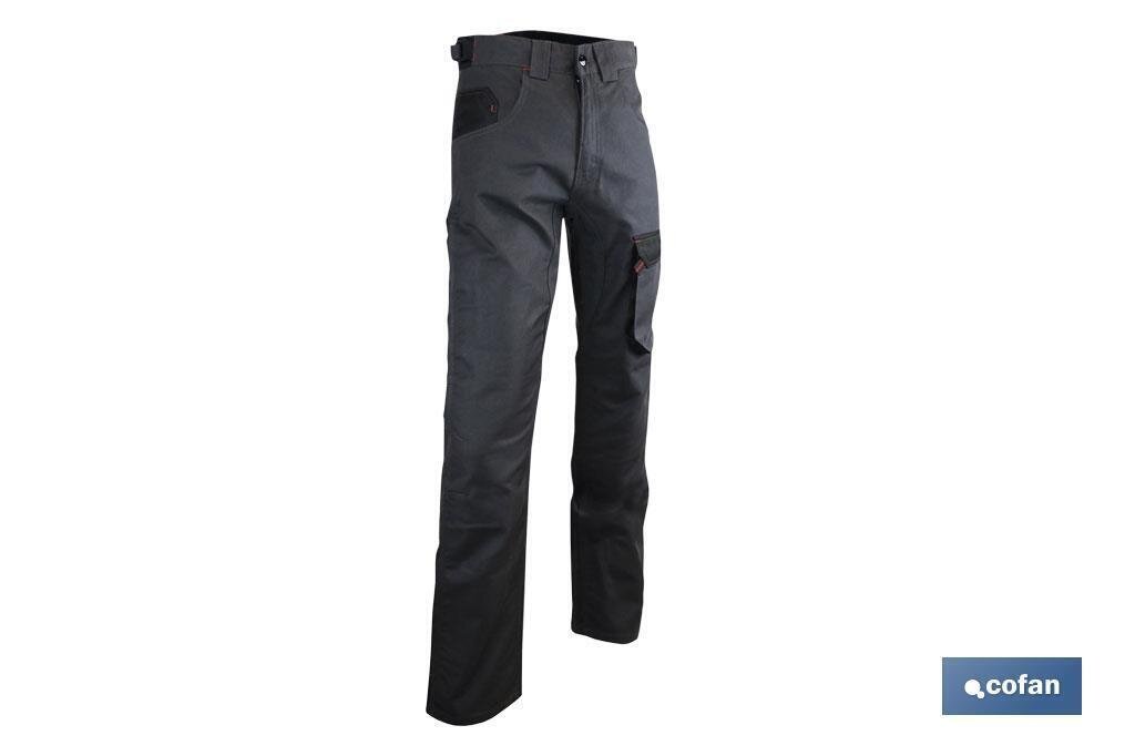 PANTALON TRABAJO "QUANT" 300gms/m GRIS-NEGRO T-60