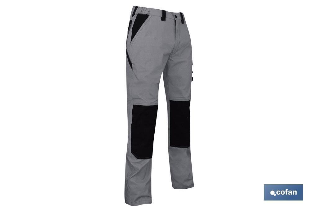 PANTAL�N TRABAJO "PLUT�N" ELASTENO GRIS-NEGRO T-52