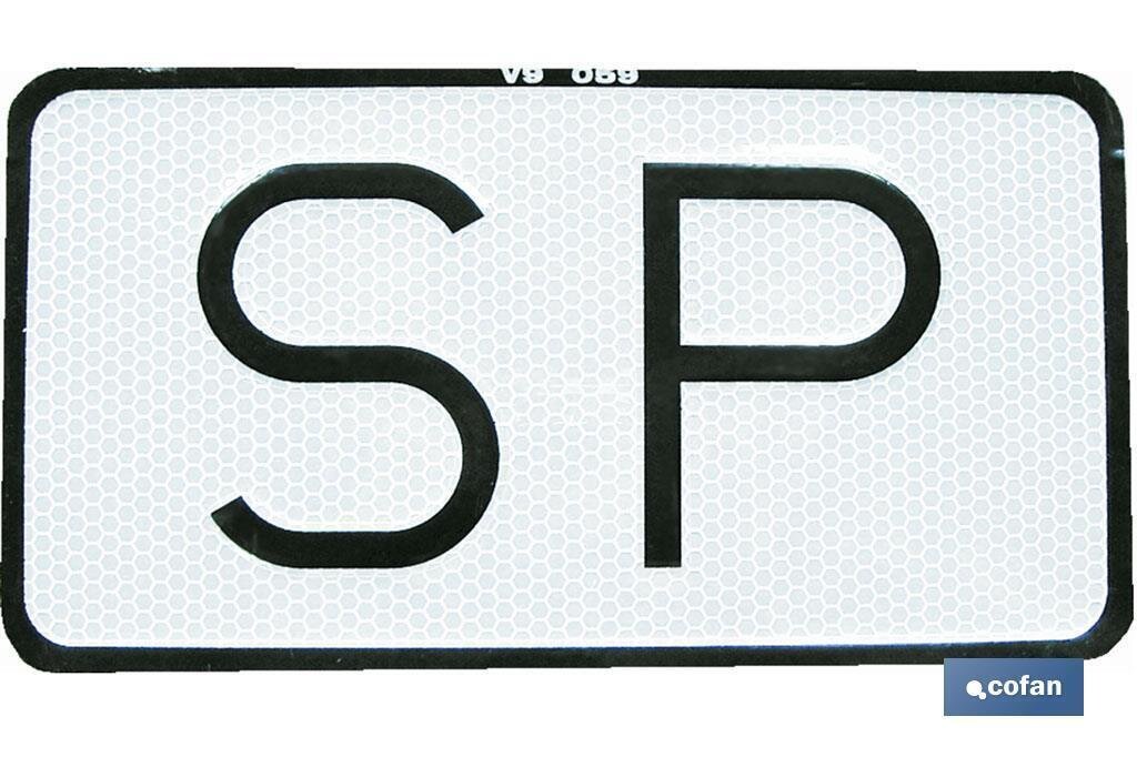 PLACA SP V-9 SERVICIO P�BLICO 225X12 CM