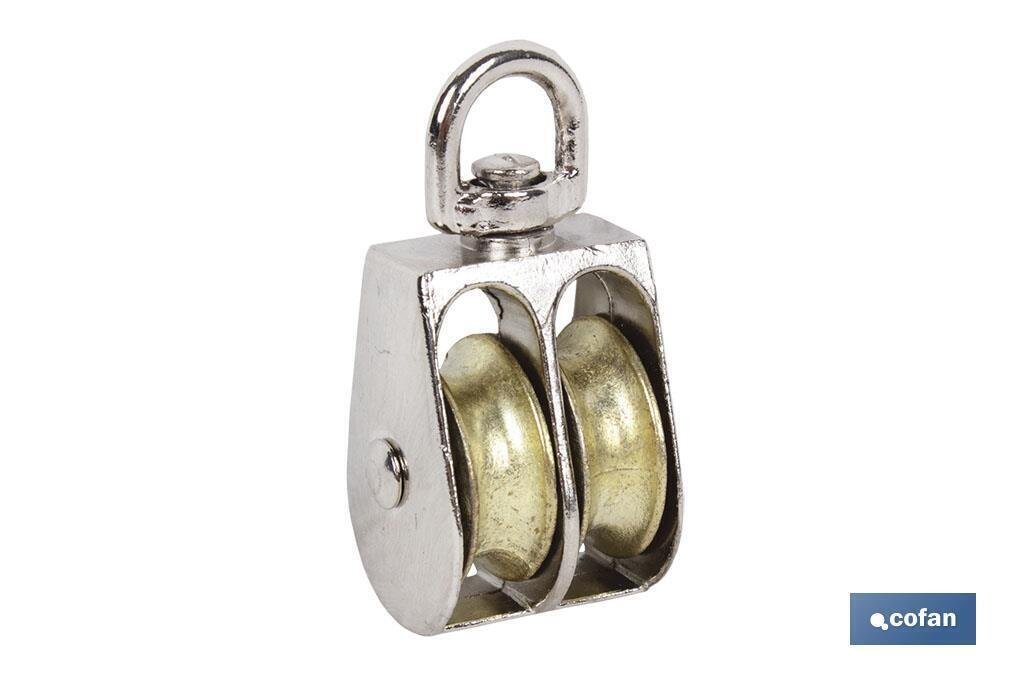 POLEA DOBLE GIRATORIA NIQUELADA (�12MM)