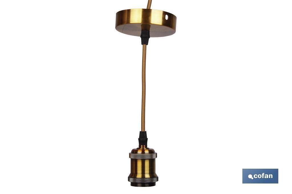 PORTALAMPARAS (CABLE+ROSET�N)  ORO E27 100X10CM