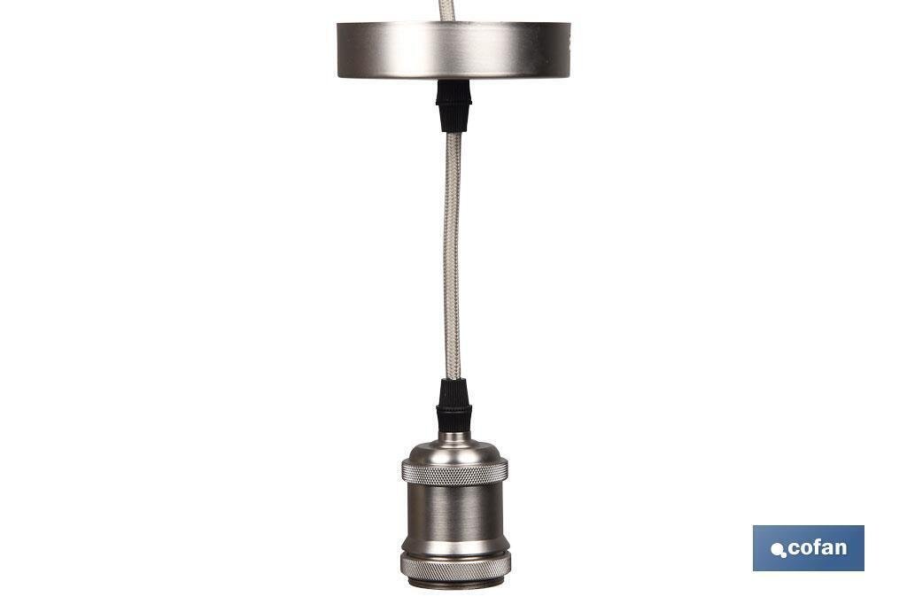 PORTALAMPARAS (CABLE+ROSET�N)  PERLA E27 100X10CM