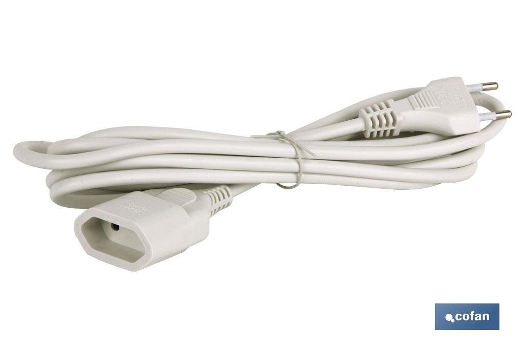 PROLONGADOR BIPOLAR 10A250V ESPIGA�4 CABLE 5M BLANCO