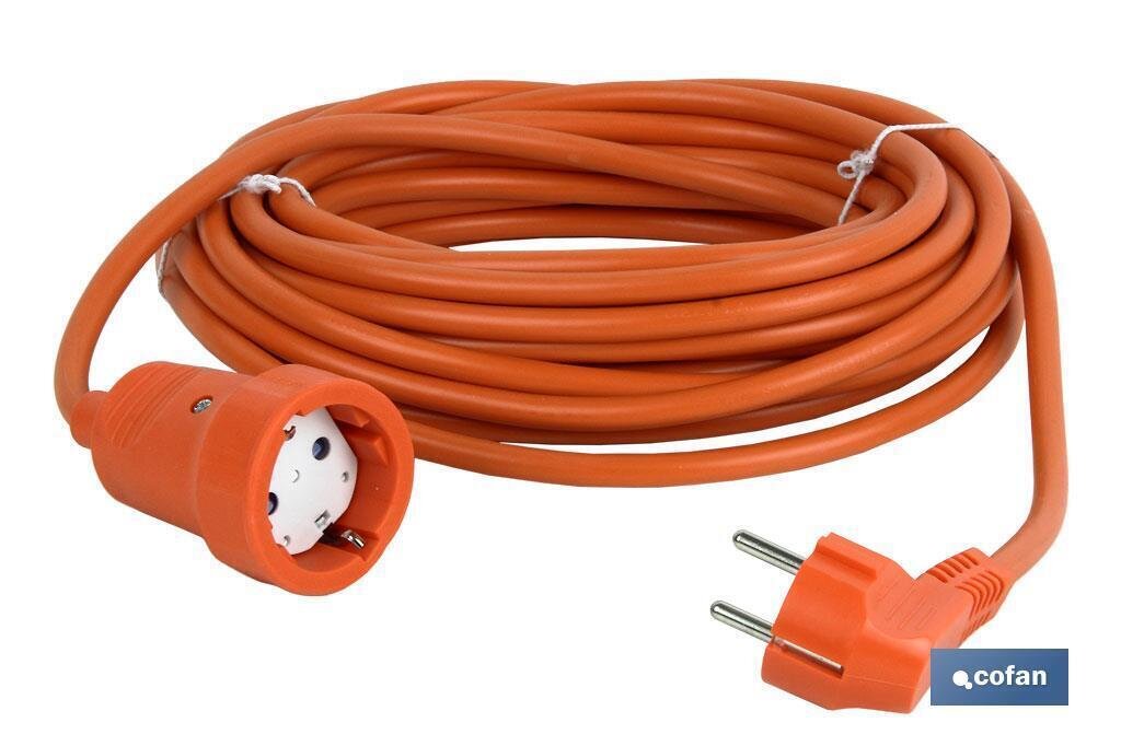 PROLONGADOR BIPOLAR CON T/T LATERAL 16A250V CABLE 25M NARANJA