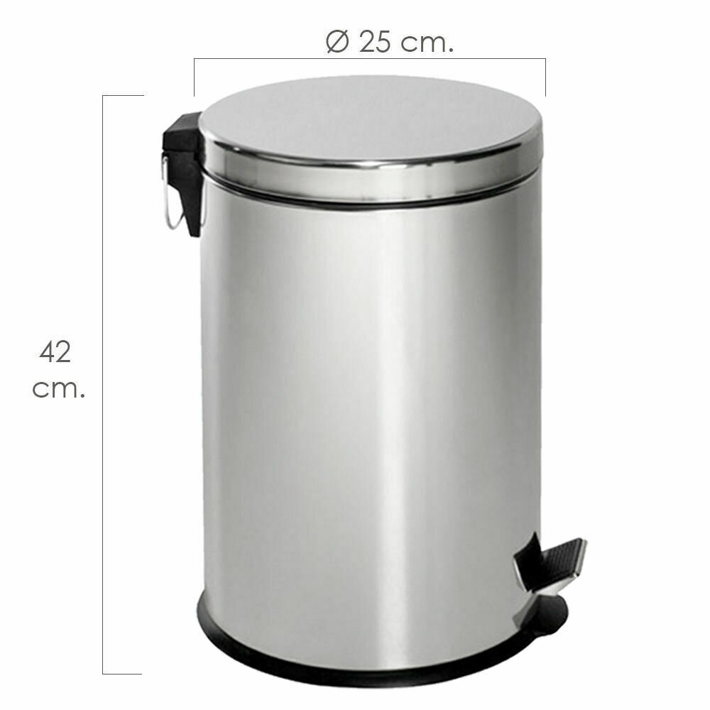 Papelera Maurer  Inoxidable 12 Litros � 25 x 42 cm.